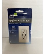 Leviton decora+ USB Outlet Tamper Resistant White Type A 18W 20A T5832-B... - $304.43 MXN