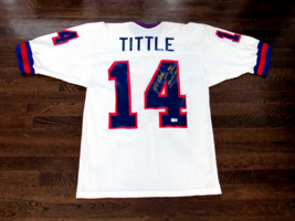 Y.A. TITTLE NEW YORK GIANTS HOF STAT SIGNED AUTO VINTAGE MACGREGOR JERSE... - $346.49