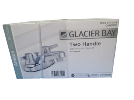 Glacier Bay Two Handle Bathroom Faucet 4&quot;Centerset Chrome 1002 974 548 New - £19.46 GBP
