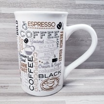 Designpac Expresso Gourmet Columbian 12 oz. Coffee Mug Cup White Brown Black - £10.74 GBP