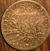 1906 France Silver 50 Centimes Semeuse Coin - £4.05 GBP