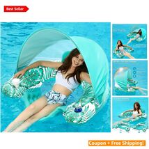 Vinyl Pool Lounger with Removable Canopy - Large Chair Float for Adults - $58.36
