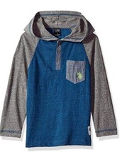 U.S. Polo Assn. Little Boys&#39; Long Sleeve Pullover Jersey Hoodie,  Blue Flake 5/6 - £7.94 GBP