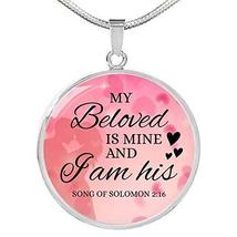 Express Your Love Gifts Song of Solomon 2:16 Circle Necklace Stainless Steel or  - £43.61 GBP