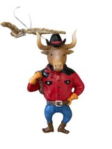 Seasons of Cannon Falls Christmas Ornament Rodeo Bull Rider  Red Western Cowboy - £6.52 GBP