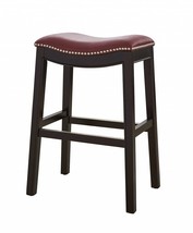 26" Dark Red and Espresso Solid Wood Backless Counter Height Bar Chair - $2,882.81 MXN