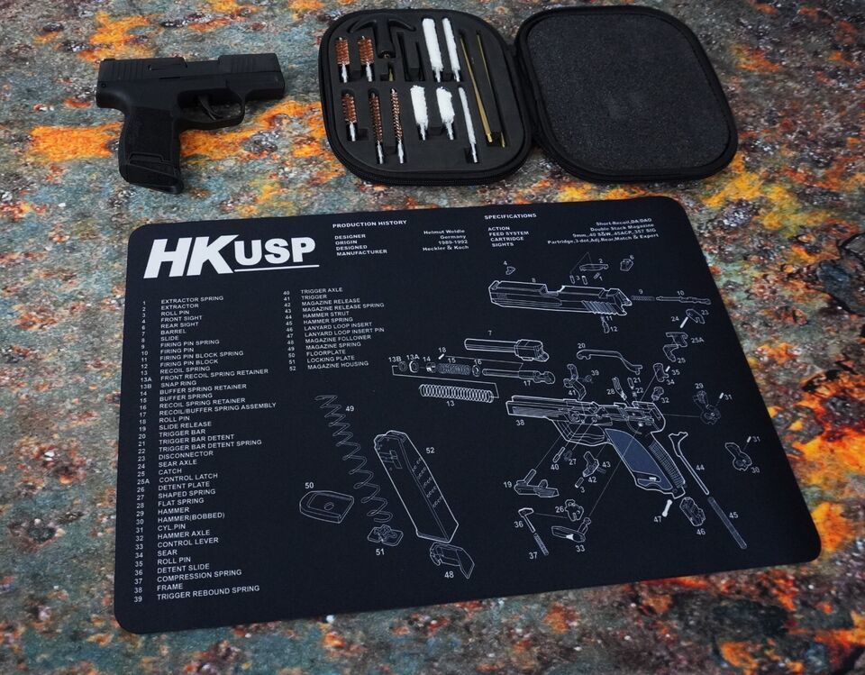 HK Heckler USP  Gun Cleaning Mat Diagram Schematic and Universal Cleanin... - $24.99