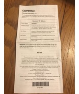 COMPAQ Compaq Recovery CD Instruction Manual Ships N 24h - £7.79 GBP