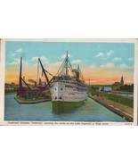 Passenger Steamer Ship Octorara Locks Lake Superior Dock Port 1940&#39;s Pos... - €5,99 EUR