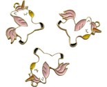 10 pcs Unicorn Charms Pink White Pendants Beading Arts Crafts Bead Drops... - $4.99