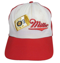 Vintage Miller Lite Hat Mesh Trucker Snapback Red White - Made in USA - $13.79 CAD