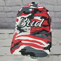 NASCAR Dale Earnhardt Jr Bud Budweiser Hat Adjustable Ball Cap Red Camo Chase - £15.63 GBP