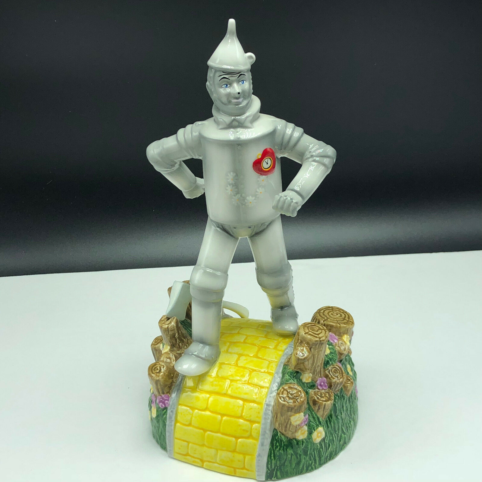WIZARD OF OZ MUSIC BOX ENESCO figurine statue porcelain If Tinman only had heart - $74.25