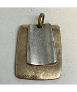 Robert Lee Morris RLM Soho Gold Silver Tone Two Piece 2” X 1.375” Pendant - $33.85 CAD