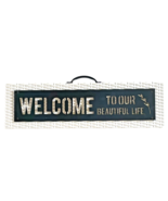 Welcome Entry Plaque Sign &quot;To Our Beautiful Life&quot; Beach Style White Blac... - £14.27 GBP