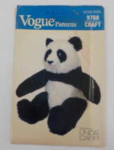 Vogue Patterns #9768 Panda Bear Craft Pattern 19" Height In Sitting Uncut 1986 - $9.99