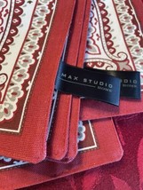 Max Studio Paisley Burgundy Wine Placemats Set of 6 Excellent Condition - £14.87 GBP