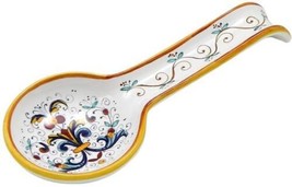 Spoon Rest Flatware Ricco Deruta Deluxe Majolica Large Multi-Color Ceramic - £103.75 GBP