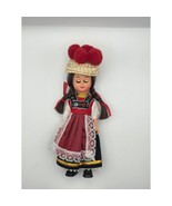 Vintage German Souvenir Doll Black Forest Pom Pom Hat 7&quot; Folklore - $281.01 MXN