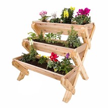Planter Boxes Outdoor Planters Large Tall Raised Flower Beds Wooden Plant Stand - £283.17 GBP
