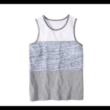 Wonder Nation Boys Pieced Tank Top Small 6-7 White Navy Gray NEW - £7.04 GBP