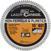 Ivy Classic 36366 Laser Carbide 10-Inch 80 Tooth Non-Ferrous, Inch Arbor... - $100.96