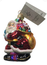Christopher Radko Little Big Nick Christmas Ornament Box Tag Santa Claus 4.5&quot; - £51.34 GBP