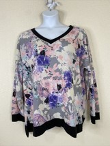 Sew In Love Womens Plus Size 2X Pastel Floral Knit V-neck Top Long Sleeve - $14.25