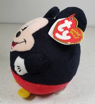 Ty B EAN Ie Ballz 5&quot; Mickey Mouse Plush Stuffed Toy With Original Tag - £11.72 GBP