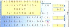 Vintage Grateful Dead Ticket Stub Septembre 8 1990 Richfield Ohio - £40.87 GBP