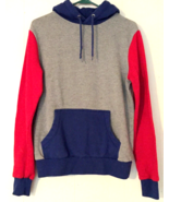 Amnesia hoodie size S women gray, red, and blue color block long sleeve - £9.92 GBP