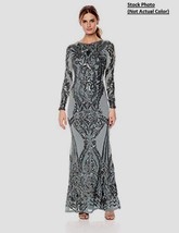 New Betsy &amp; Adam Women Sequin Placement Dress with Long Sleeves Black Sz 4 - £154.26 GBP