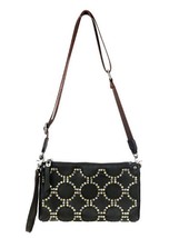 Montana West Crossbody Clutch Brown Coffee Genuine Leather Crystals &amp; Studs - $27.71