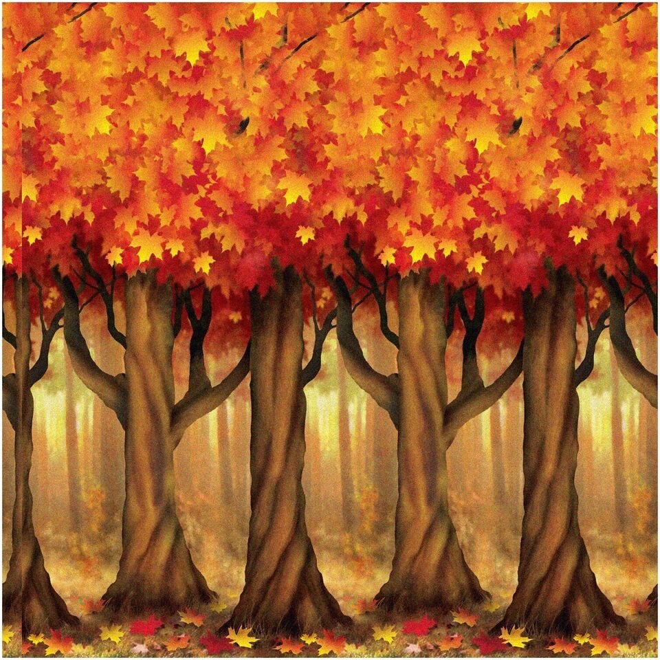 Autumn Bliss Wall Tapestry - 4 x 30 ft. | Vibrant Fall Trees, Harvest De... - $87.11