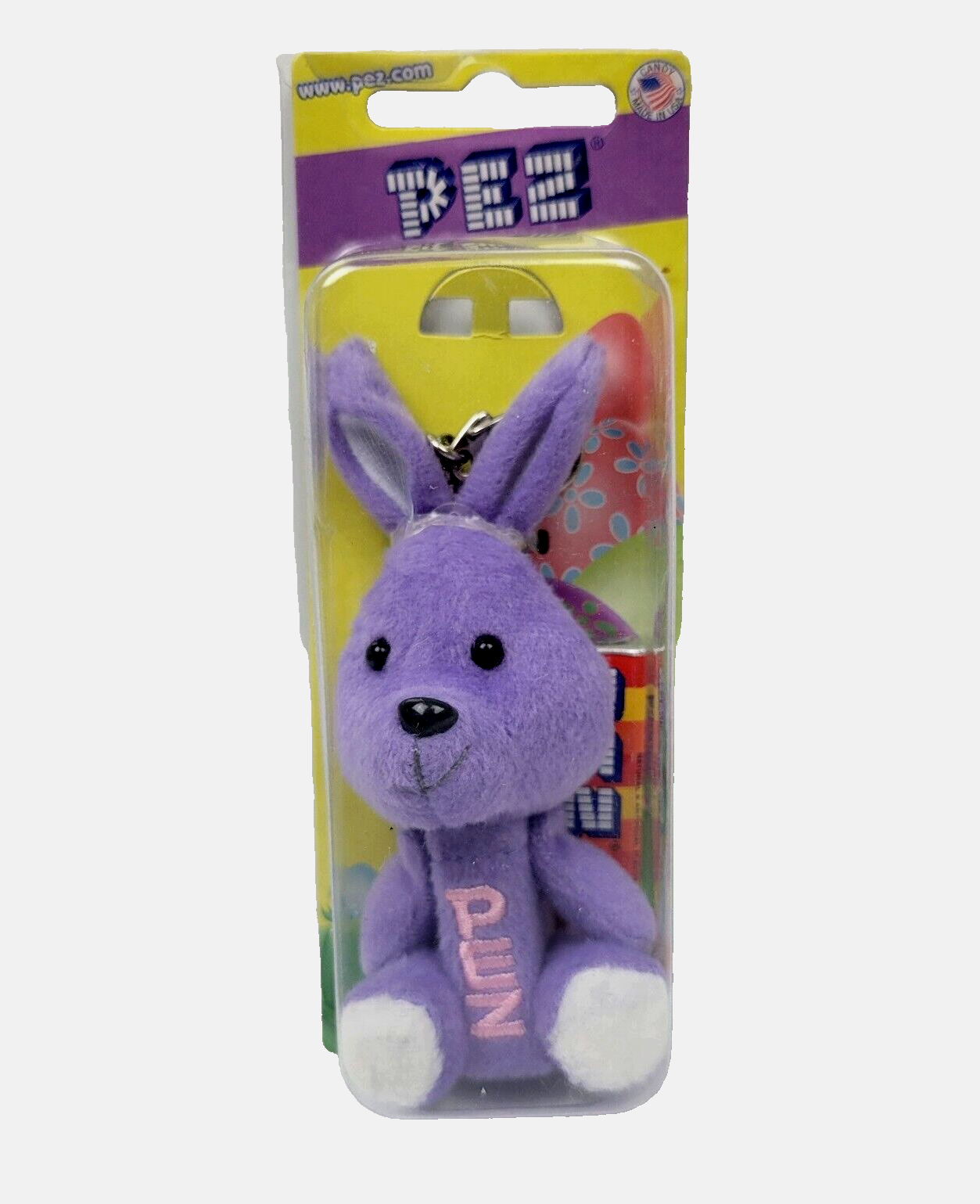 PEZ Purple Easter Bunny Plush PEZ Dispenser Keychain Candy 2012 NEW - $4.99