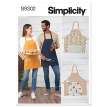 Simplicity Men&#39;s and Women&#39;s BBQ Style Apron Packet, Code 9302 Sewing Pa... - $33.99