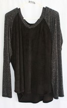CLIMATE RIGHT BLACK GREY LONG SLEEVE TOP SIZE XL #8556 - £4.44 GBP