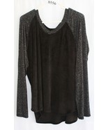CLIMATE RIGHT BLACK GREY LONG SLEEVE TOP SIZE XL #8556 - £4.43 GBP