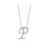 925 Sterling Silver CZ Initial Letter P Necklace Adjustable 16&quot;-18&quot; All ... - £71.54 GBP