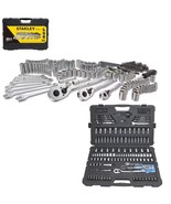 SAE Metric Mechanics Tool Set 201-Piece Ratchet &amp; Socket Sets 1/4 in 3/8... - $103.74