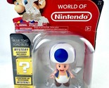 World Of Nintendo BLUE TOAD 3.5” Action Figure 2015 Mystery Acess. NEW P... - $21.77