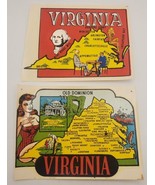 Virginia Vintage Original Travel Water Transfer Decal Pinup Lot of Two - €21,32 EUR