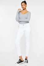 Kancan White Mid Rise Ankle Skinny Jeans - $55.00