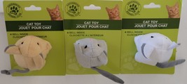 KITTEN CAT KITTY PLUSH TOY MICE, 1 Mouse Toy/Pk Select: Brown, Tan or White - £2.76 GBP - £6.72 GBP