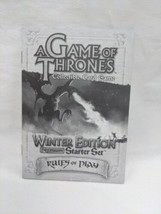 A Game Of Thrones Collectible Card Game Winter EditionPremium Starter Set Rules  - £6.27 GBP
