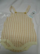 NEW size 12 months Cat &amp; Jack 1 piece knit romper outfit light peach play set  - £7.85 GBP