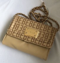 Bebe Flap Faux Leather Crossbody Bag Blonde  - £12.51 GBP