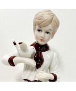 Boy With Dove Porcelain Statue Figurine Japan Vintage 1960-70s 8&quot; PorcBin1 - $49.99