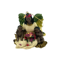 Angel Ornament Black African-American Mother and Children Angels Fruit P... - $17.77