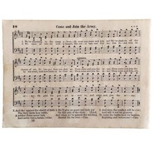 1865 Come Join The Army Victorian Sheet Music Small Page Happy Voices PCBG15B - £19.91 GBP